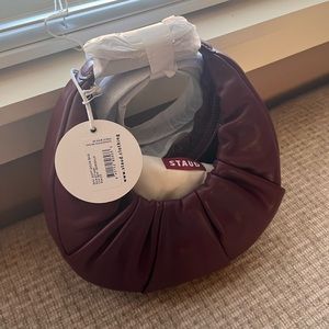 STAUD Mini Soft Bordeaux Moon Bag Tote NWT